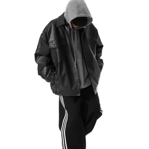 Modèle 2026 tendance, veste en cuir pour homme et femme, nouvelle mode, veste en cuir pour homme, veste en cuir coupe-vent 2025 - Product Image 1