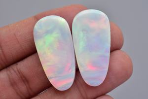 Oparex-ópalo de imitación de nebulosa, Ópalo de imitación para diseño, Gema de ópalo, par de cabujones - Product Image 3
