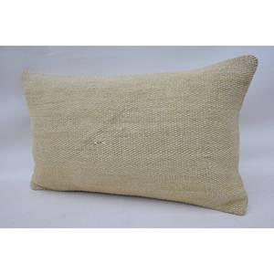 Oreiller Kantha en laine beige de 12x20 pouces avec motif tissé brodé vintage - Product Image 3