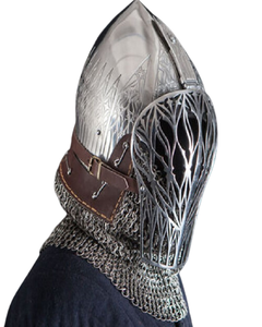 Casco Medieval SCA de acero 16GA, con visera, regalo vikingo - Product Image 1