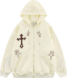 Glory Trending Sweat à capuche surdimensionné personnalisé pour homme Impression sur écran Vintage Hip Hop 100% coton molletonné Sweat à capuche pour homme et femme - Product Image 5