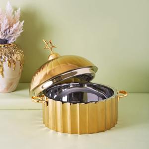 Casserole en forme d'étoile dôme en acier inoxydable Hotpot finition or argent 25cm de diamètre isolé de qualité supérieure meilleur - Product Image 5