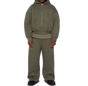 Ensemble à capuche pour homme en molleton 100% coton, respirant, séchage rapide, imprimé, couleur unie, streetwear décontracté, vêtements de sport personnalisés, 500 GSM - Product Image 1