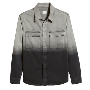 เสื้อเชิ้ตผ้าเดนิมของผู้ชายแบบสตรีทแวร์พิมพ์ลายกระดุมยาวแบบลำลองใหม่สำหรับฤดูหนาวโลโก้ออกแบบได้ตามต้องการ - Product Image 4