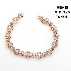 สร้อยข้อมือเทนนิส925เงินสเตอร์ลิงประดับเพชรสวิสชุบทองลายกุหลาบของขวัญสำหรับเธอ - Product Image 6