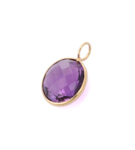 Vintage <b>Gold</b> Plated <b>Solid</b> 925 Sterling Silver Amethyst Bezel Setting Round Gemstone <b>Pendant</b> Jewelry for Party - Product Image 1