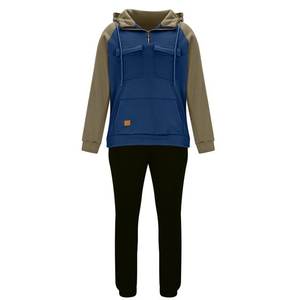 Winter Solid <b>Zip</b> Fleece 100% Cotton Tracksuits for Women Plus Size <b>2</b> Piece Hooded <b>Sweatshirts</b> with Pockets Elastic - Product Image 3