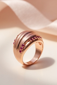 Bague en or massif 14K pour crevettes et croissants Bijoux fins modernes de haute qualité Plaqué rhodium Déclaration audacieuse pour les mariages - Product Image 6