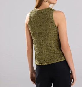 Nueva llegada diseñador de las mujeres de corto Crop Tank Top de alta calidad Sexy acanalado cuello redondo sin mangas Color sólido transpirable de secado rápido - Product Image 2