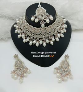 Lucentarts <b>Jewellery</b> Most Trendy Indian Wedding Engagement Zircon Studded Imitation Pearl Work Rose <b>Gold</b> Plated Ethnic Women - Product Image 3