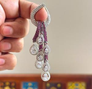 Pendientes Clásicos de Alta Calidad con Baño de Plata y Piedras de Circonia Cúbica para Mujeres y Niñas, Ideales para Bodas y Fiestas - Product Image 4