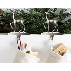 Elegante soporte de media de Reno de hierro fundido doble de Metal para decoración de Navidad manto soporte de media de Navidad - Product Image 6