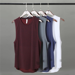 Camisetas de gimnasio curvadas para hombre, camisetas de entrenamiento personalizadas sólidas en blanco, chaleco de entrenamiento deportivo de verano, camiseta sin mangas - Product Image 1