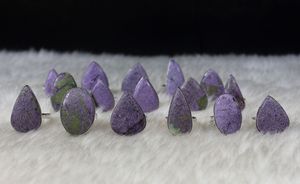 Exquisita piedra preciosa de Stichtite púrpura de la mejor calidad, anillo Chapado en plata, bisel, cabujón de purpurita, joyería fina para anillo de bodas - Product Image 5