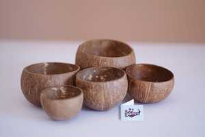 ชามทรงกลมและวงรีเปลือกมะพร้าวธรรมชาติเคลือบเงาและด้าน - Product Image 2