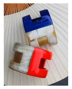 Eco-Friendly Lacquered Horn Bracelet-Hecho a mano Tribal Boho Chic - Product Image 2