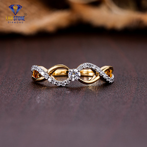 Lab-Stone Party Wear Anillo de diamantes 0.239 TDW Diamante de corte redondo Oro amarillo Color DE LA EF-VS - Product Image 1