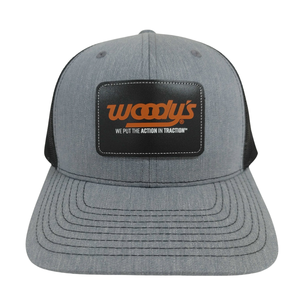 Sombrero de camionero Y Ri 112 de fábrica de alta calidad, parche con logotipo de cuero bordado personalizado de 6 paneles, hebilla de un solo pecho, malla gris y negra - Product Image 5