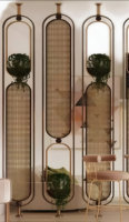 Paravents de bureau modernes en métal, design artistique en acier inoxydable personnalisable, fonction coulissante, style luxe léger, pour salon