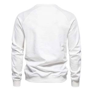 Men's Winter Embroidered Pullover <b>Sweatshirt</b> Crew Neck Solid Color 100% Cotton <b>Fleece</b> Regular Fit Long Sleeve for Sale Bulk OEM - Product Image 2