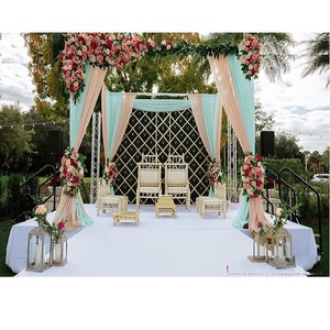 Chaises de mariage ouvertes en bois Mandap Vidhi Chaises de mariage indien traditionnel Chaises de Sankheda Mandap Nouveau design Meubles de mariage Mandap UK - Product Image 1