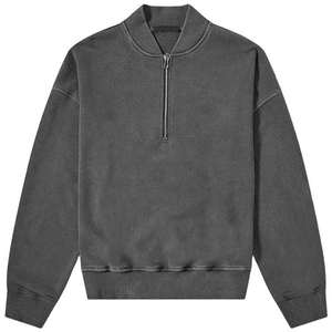 Sweat-shirt à capuche pour homme personnalisé, demi-zip, col montant, molleton, pull-over, sweat-shirt à 14 zips, qualité supérieure, fabricant - Product Image 2