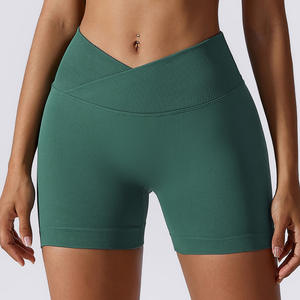 Dropshipping, ropa de Fitness sin costuras para mujer, pantalones cortos de motorista con frente en V para correr, ropa de Yoga para gimnasio, pantalones cortos Scrunch Bum para mujer - Product Image 1