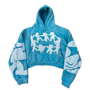 Sudadera con capucha extragrande y corta para hombre, con estampado 3D en relieve, estilo urbano, sudadera con capucha y sudadera para hombre - Product Image 3