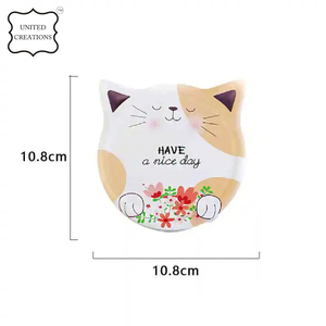 Wholesale <b>Cat</b> Shape Ceramic Coaster for Drinks Customized Printed Cork Cup <b>Mats</b> & pads Coasters - Product Image 6