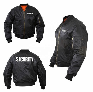 Chaqueta Negra de Uniforme de Seguridad Oficial, Chaqueta Bomber de Guardia, Protección UV, Material de Poliéster, Diseño Unisex para la Temporada de Primavera - Product Image 4