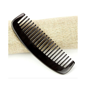 Peine de cuerno con mango pequeño, peine de cuerno de búfalo de bolsillo, peine de masaje para el cuidado del cabello para tamaño personalizado, tamaño pequeño, color negro - Product Image 3