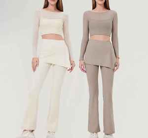 2025 Ensemble de yoga de fitness 2 pièces personnalisé de haute qualité avec logo-Vêtements d'entraînement et tenues de fitness pour femmes - Product Image 1