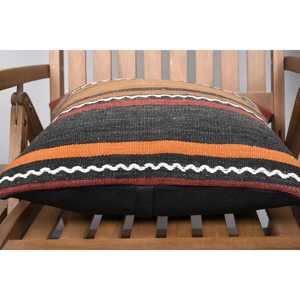 Brown Wool Kilim Pillow 18x18 Inch Luxury <b>Fluffy</b> Patterned Cushion Woven Vintage Square Print Feather for <b>Bedding</b> Christmas - Product Image 5