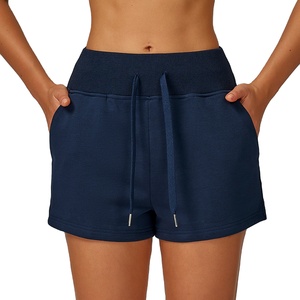 Shorts de sport décontractés d'automne-hiver, taille haute, cordon de serrage, shorts de course avec poches, coupe ample, décontractés, unis - Product Image 4