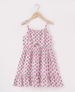Vestido Práctico y Bonito para Chicas, con Estampado Floral, Tirantes Finos, Corte en A, Mini, Sin Mangas, de Algodón y Chifón, con Volantes, Estilo Veraniego - Product Image 5