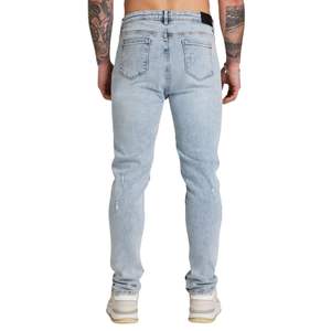 Pantalones vaqueros rasgados con espray para hombre, tiro alto elásticos de vaqueros negros, ajuste extremo, estilo ajustado rasgado, ropa de calle, vaqueros de moda para hombre - Product Image 2
