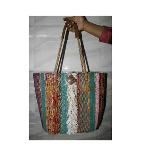 Eco Jute กระเป๋าสานมือส่งเสริมการขายผ้าไหมที่กำหนดเองโลโก้รายการสไตล์รูปแบบเวลาส่งออกจาก BD - Product Image 1