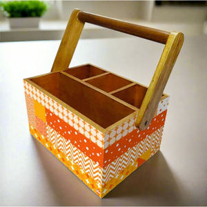 Cubiertos de madera clásicos con asa para mesa de comedor - Product Image 1