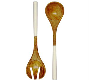 Juego de servidores de ensalada de Madera hechos a mano de último diseño, utensilios de cocina de madera de acacia y mango, cuchara para ensalada - Product Image 6