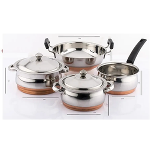 Utensilios de cocina para el hogar, fabricación india al por mayor, Horno Holandés, sopa, bistec de leche, olla para freír, olla de cocina de cobre, juegos de utensilios de cocina - Product Image 2