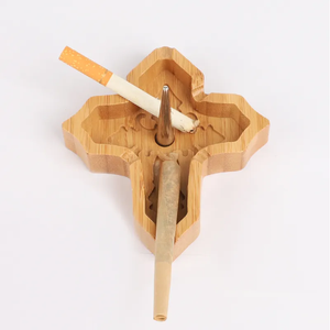 Cenicero único de madera de tabaco Ceniceros de madera de bambú con forma personalizada - Product Image 6