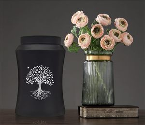 Urna de cremación para cenizas para adultos Urnas de entierro funerario con bolsa de satén para cenizas humanas (Árbol DE LA VIDA negro (220lbs) - Product Image 5