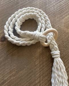 Sujetadores de Cortinas, Macramé Hecho a Mano con Elegante Cordón de 4 mm, Marrón y Beige, Accesorios Boho Chic para Ventanas - Product Image 2