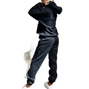 Survêtement Baggy en coton polaire Polyester pour femmes 500 GSM poids lourd confortable surdimensionné motif solide grande taille pour l'hiver - Product Image 4