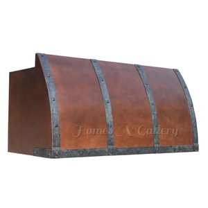 Hotte de cuisine murale en cuivre pur, finition architecturale antique personnalisée, sur mesure pour cuisine - Product Image 6