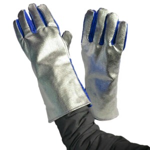Guantes de cuero de vaca de calidad superior Papel de aluminio Piel de cabra Industrial Heavy Duty XL Guantes de seguridad de soldadura Tig Resistentes al fuego - Product Image 5
