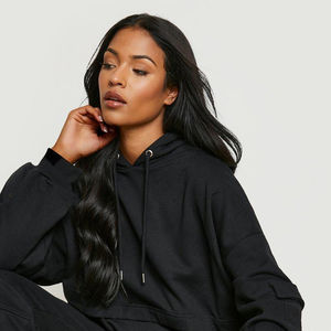 Survêtement femme personnalisable grande taille tenue de sport deux pièces respirant 100% coton survêtement d'hiver avec imprimé brodé - Product Image 5