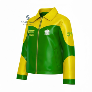 Chaqueta de Cuero PU para Mujer Chi Eta Phi, con Cierre Frontal, Bordado Suave, Estilo Casual y Elegante - Product Image 2