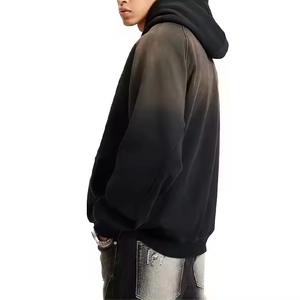 ผู้ผลิตเสื้อผ้าตามสั่ง เสื้อฮู้ดดี้ซิปโอเวอร์ไซส์ ผ้าหนา ทรงหลวม ไหล่ตก ผ้าฝ้ายฟลีซ 100% น้ำหนัก 450gsm สำหรับผู้ชายและผู้หญิง - Product Image 2