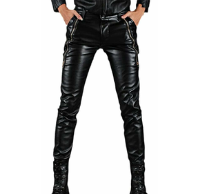 Pantalon en cuir respirant pour hommes en gros Pantalon en cuir de vachette pour hommes Conceptions OEM de haute qualité - Product Image 4